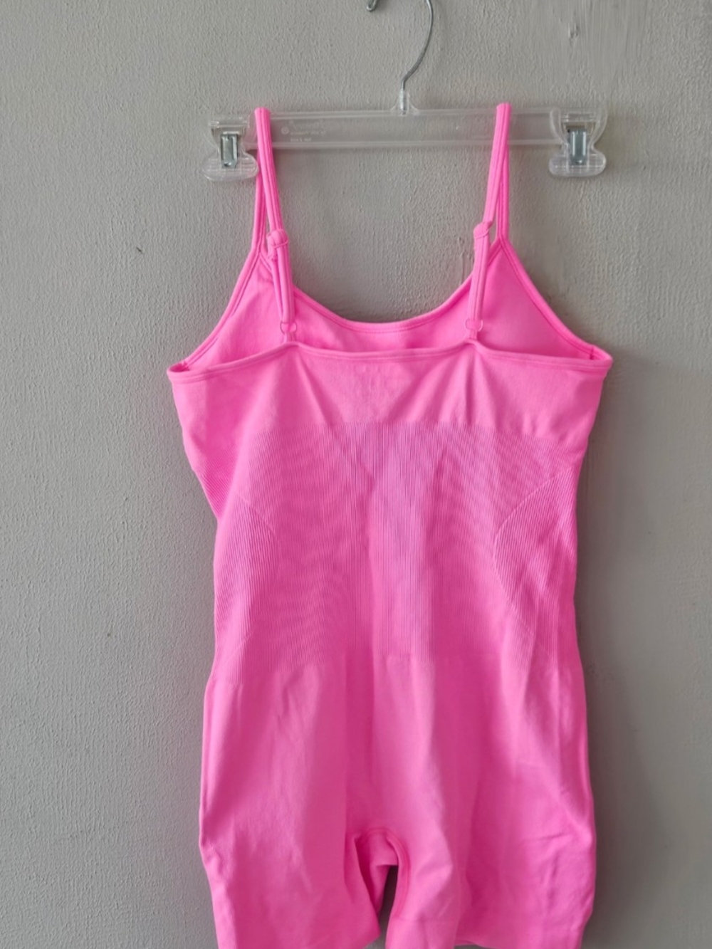 OQQ Ribbed Spaghetti Strap Exercise Romper - Picture 3 of 6